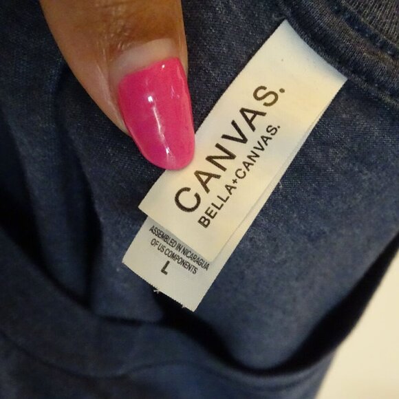 Bella Canvas Guitars and Cadillacs Blue TShirt Women Size L Short Sleeve - Picture 4 of 7